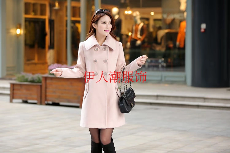 Mùa thu và mùa đông mới của phụ nữ phiên bản Hàn Quốc của chiếc áo len dài tự dày cỡ lớn áo len đôi áo ngực áo gió - Áo Hàn Quốc