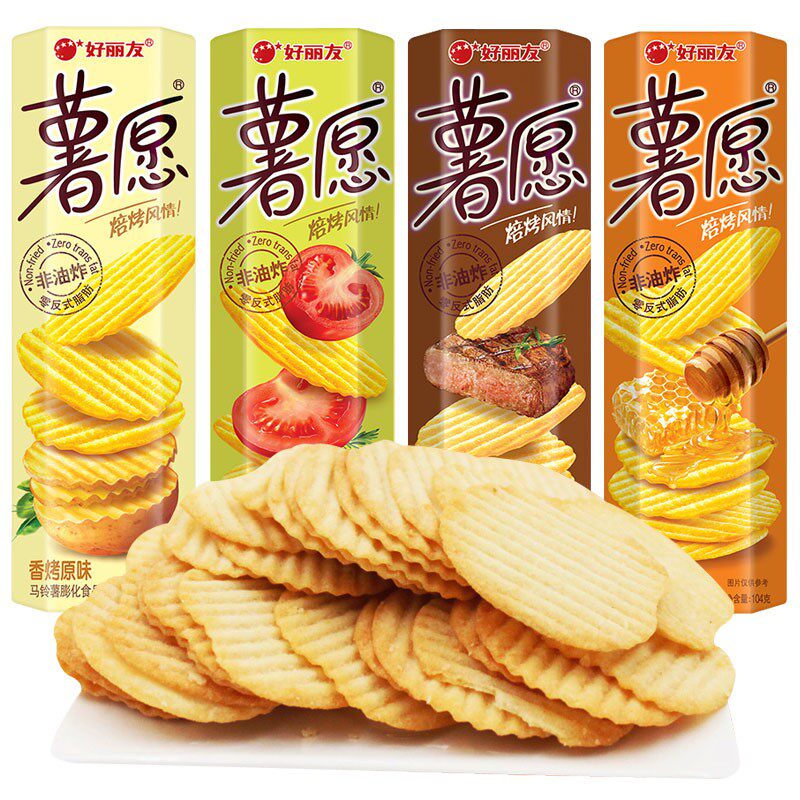 Good friends potato wish Potato Chips Original Red wine steak flavor 104g * tomato flavor
