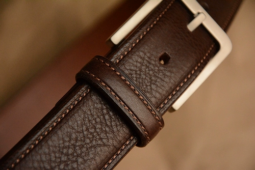 Коричневый кожаный ремень ручной работы, Италия, воловья кожа