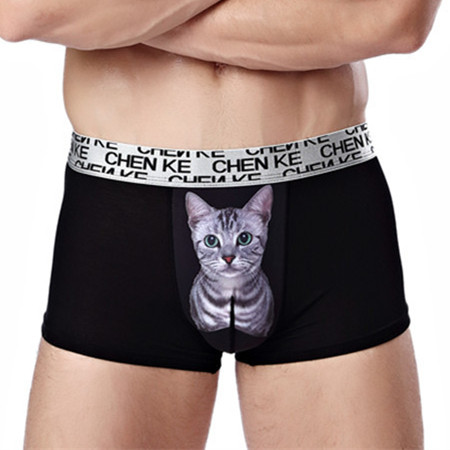 Men's sexy underwear trend personality Sao summer thin section 3D cartoon boxer shorts ice silk seamless breathable shorts