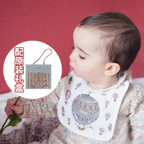 France Atelier Choux high-end baby organic cotton baby bib saliva towel double-sided size