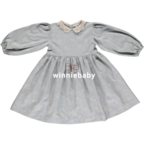 UK authorized bebeorganic autumn and winter baby girl cotton print dress