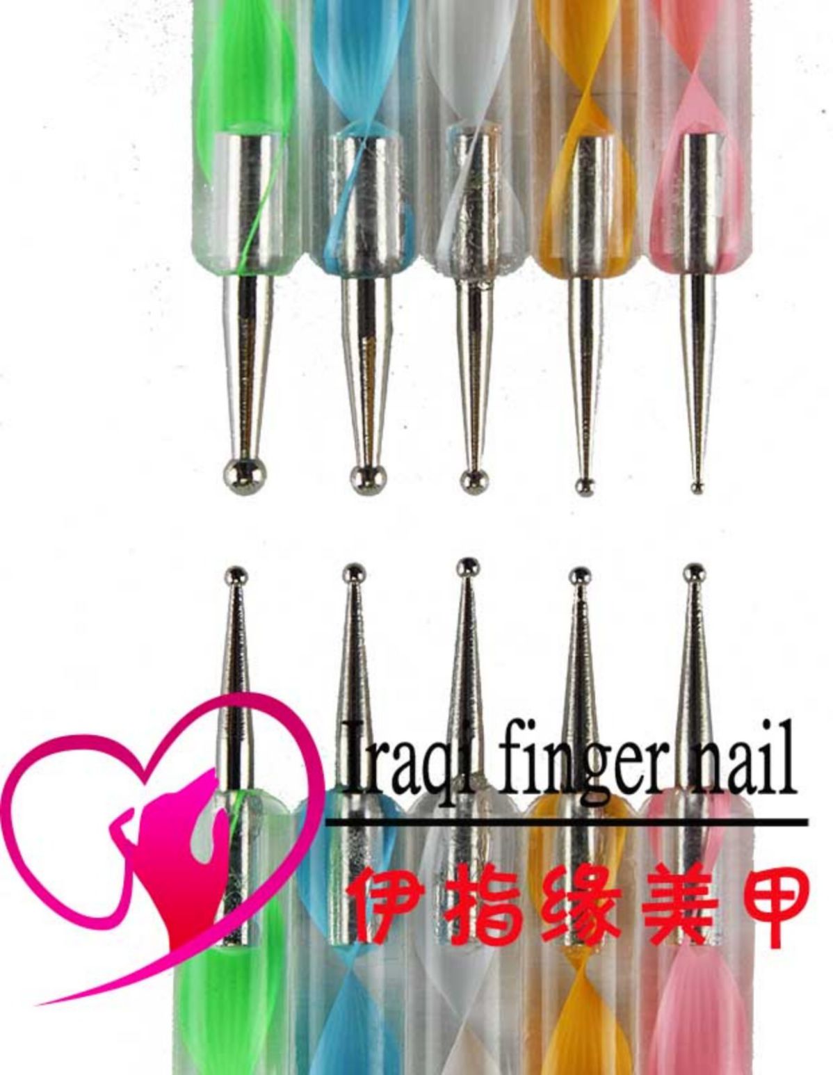 Dụng cụ làm móng chấm chấm bút Pen Pen Pen Pen Double Head Dot Pen Hook Pen 5 Pack - Công cụ Nail bộ dụng cụ làm nail chuyên nghiệp