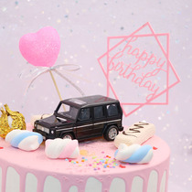 Cake decoration car ornaments Black Mercedes-Benz pullback car plastic simulation Jeep ornaments car