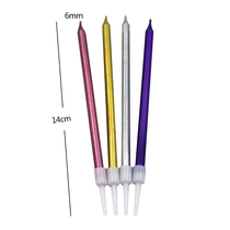 Exquisite multi-color pencil wax birthday cake decoration supplies creative romantic smoke-free tear-free gold-plated birthday candle