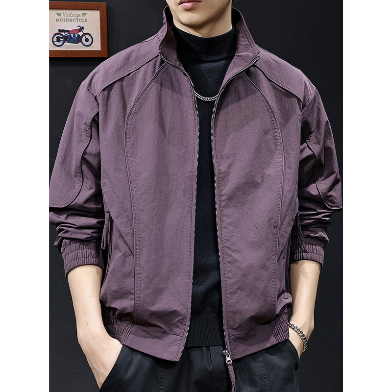 High-End American-Style 2026 New Casual Jacket Men's Outerwear Spring Fashion Brand Large Size Stand-Collar Windbreaker Men's High-End