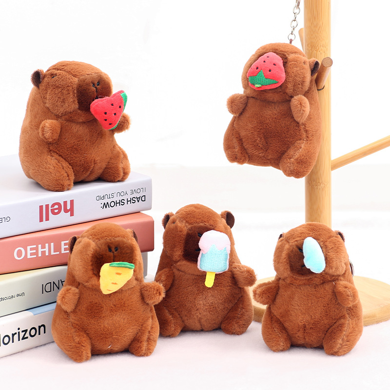 Internet-Famous Capybara Plush Pendant, Capybara Doll Pull-Out Style, Capybara Plushie, Bag Keychain Accessory