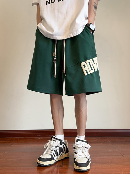 胖胖哥美式发泡印花篮球短裤男夏季大码宽松休闲高街男生五分裤