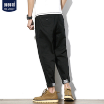 Autumn sports slacks men plus fat plus size ankle-length pants fat Harlan small feet Korean trend mens pants