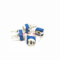 Blue and white horizontal adjustable resistor WH06-2 RM065 resistance 500R-501 blue white horizontal adjustable potentiometer
