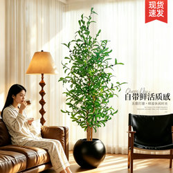 Artificial Green Plants, Simulated Olive Tree Bonsai, Large Plant Pots, Indoor Fake Trees for Decoration, Floor-Standing Landscaping, Light Luxury