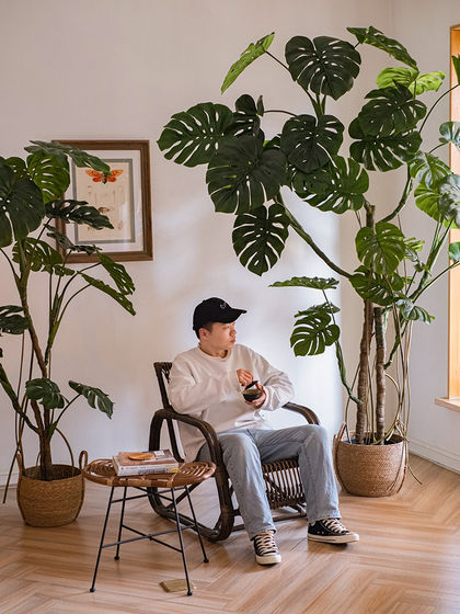 Artificial Green Plant Monstera for Living Room and Office, Realistic Indoor Plant Potted Decoration, Floor-Standing Decorative Fake Tree