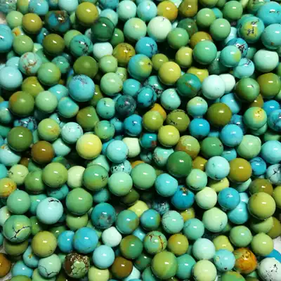 Hubei pure natural ore high porcelain turquoise round bead tee safe buckle diamond star Moon accessories promotion