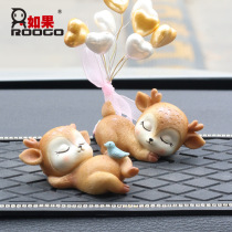 zakka cute fawn baby ornaments sleeping animals sika deer creative car cake baking cartoon ornaments