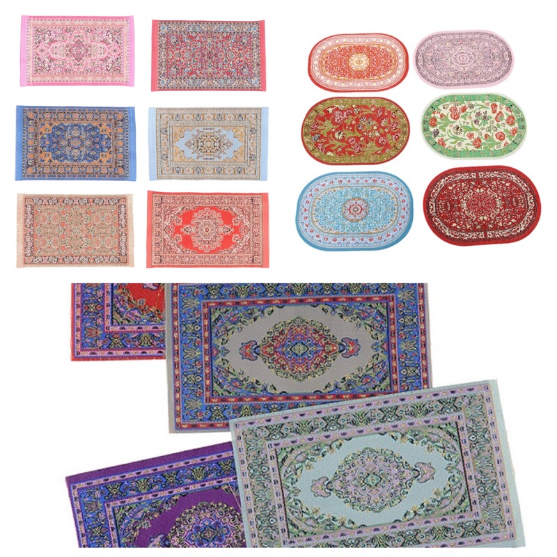 1:12 Dollhouse Mini Floor Decoration Carpet DIY Woven Turkish Rug Floor Mat Model 1:12 Dollhouse Mini Floor Decoration Carpet DIY Woven Turkish Rug Floor Mat Model