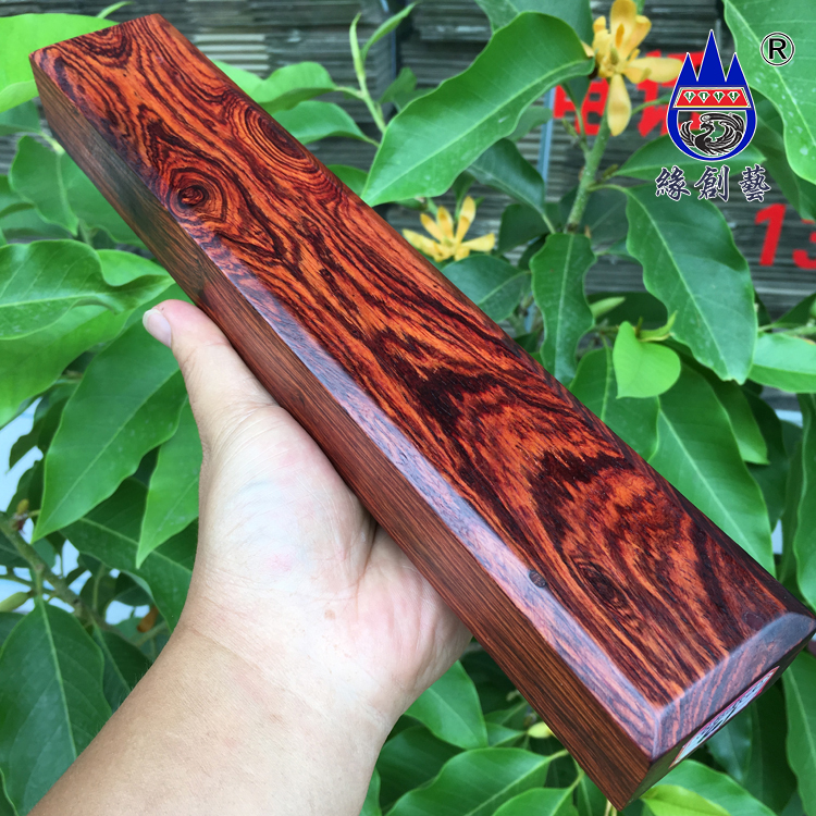 Edge Creatives Red Wood Town Paper Myanmar Sour Branches Solid Wood Boutique Shank Material Water Ghost Face Tattooe and calligraphy Calligraphic Press Ruler-Taobao