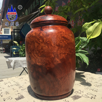 Mahogany tumor scar storage pot Burmese flower pear whole wood tree tumor Eight Treasure Box big fruit red sandalwood home cherry wood decorative ornaments