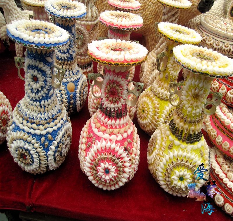 Natural conch shell color conch vase high 25 cm large vase colorful conch shell vase