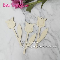Rose kindergarten activity wooden tag DIY craft label listed shop decoration wish wooden card