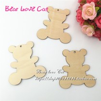 50 7cmDIY bear wood carving cutting lettering LOGO activity wish hang card creative wooden listing