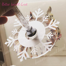 50 Hollow Snowflake Glass Foot Card Insert Card Wall Sticker Cake Decoration Card Wedding Sink Card Seat Card