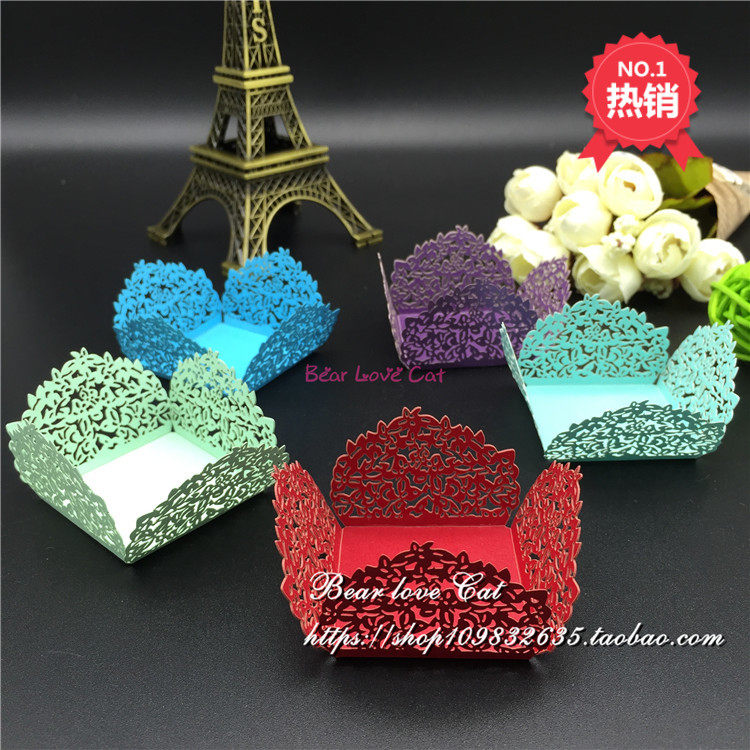 Foreign Trade Hot Pins Wedding Refreshments Nursery lace Chocolate Paper Wedding Celebration Mini Cake Decoration Mat 50 pieces