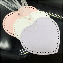Hollowed-out heart shaped wish card hanging card Xu may tree hanging decoration Pearlized Paper Jam Heart-shaped Card Pendant Card message card 50 pieces