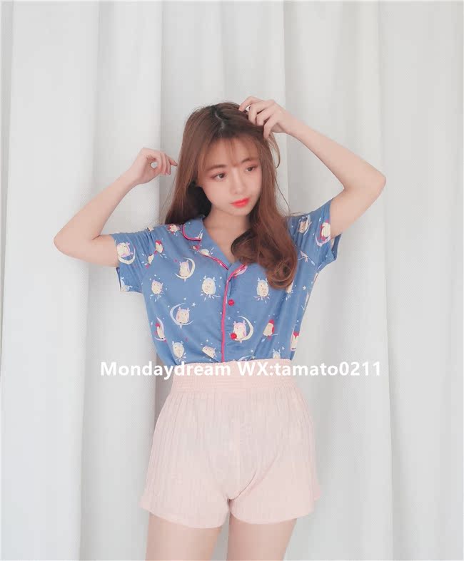 [Thứ hai] phương thức tinh tế khép kín mát mẻ độc thân châu Âu munkimunki dịch vụ đồ ngủ tại nhà những kiểu đồ bộ may đẹp