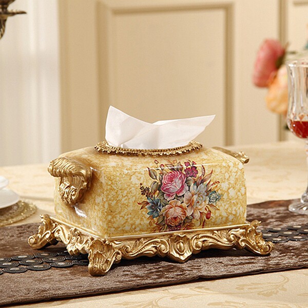 Palace Eurostyle Retro Home Tissue Box Upscale Lavish Table Toilet Paper Box Creative Wedding Gift