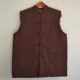 Áo khoác cotton nam, áo ấm bằng vải thô, áo vest trung niên màu xanh lá cây, có chần, bộ đồ Tang, dày, đồng phục dân tộc, mùa thu đông áo khoác không tay