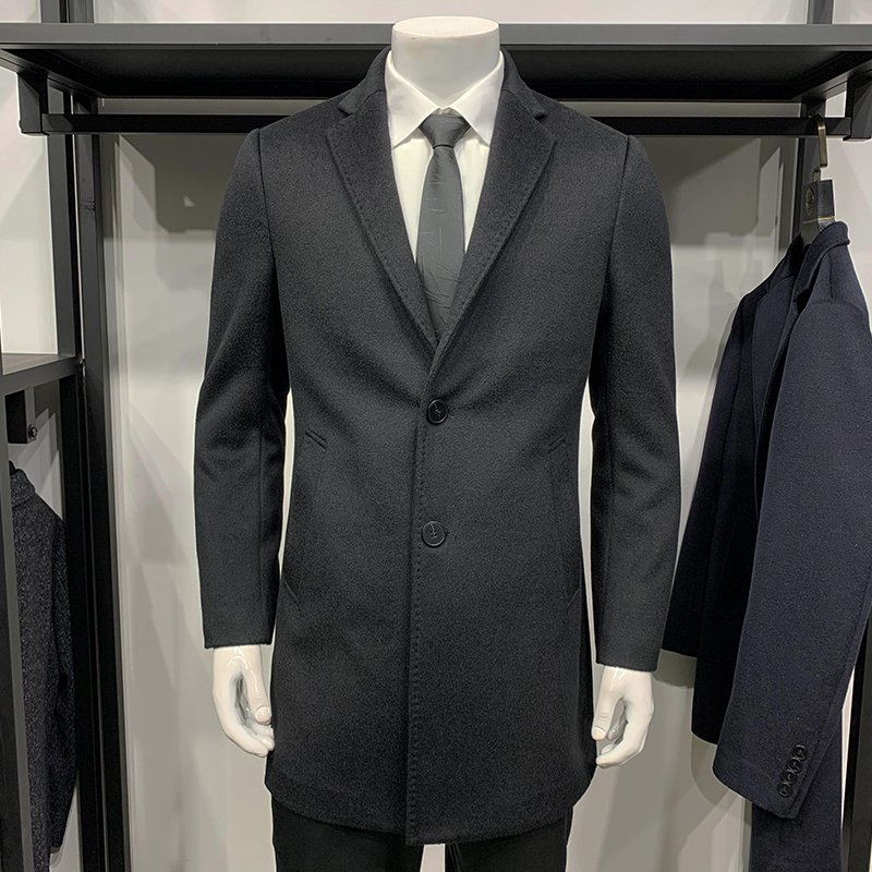 ABE2022 autumn winter gross, the male pure color minimalist pure wool, the long version of the business casual jacket