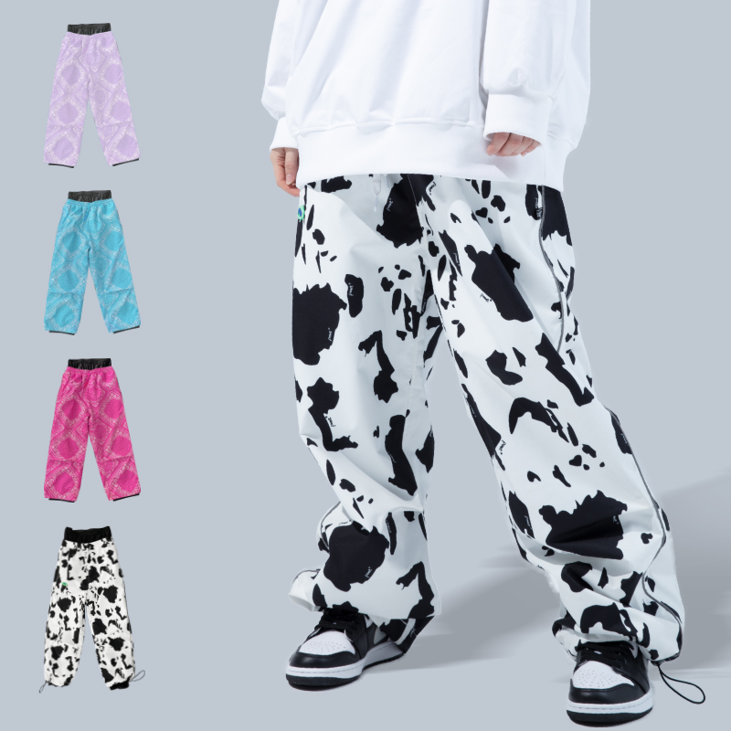 Upper official Sapomt New Milk Cows Loose Broadleg Straight Cylinder Casual Waterproof Windproof male and female ski pants Anti-snow
