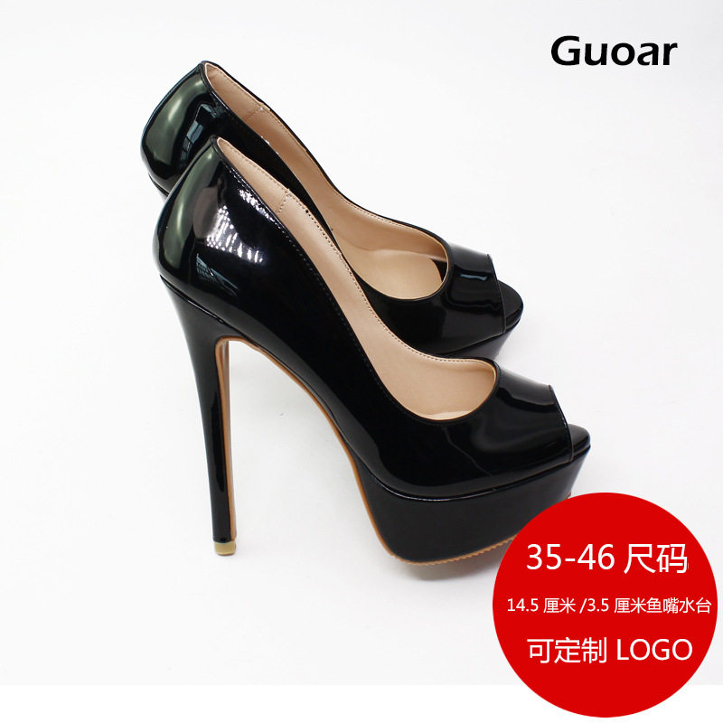 FOREIGN TRADE FISH MOUTH WATER TABLE PSEUDO-PUSSY DRESS COUNTER STRING CD SPICE 14 5 cm CL BIG SIZE SEXY ULTRA HIGH HEEL SINGLE SHOE