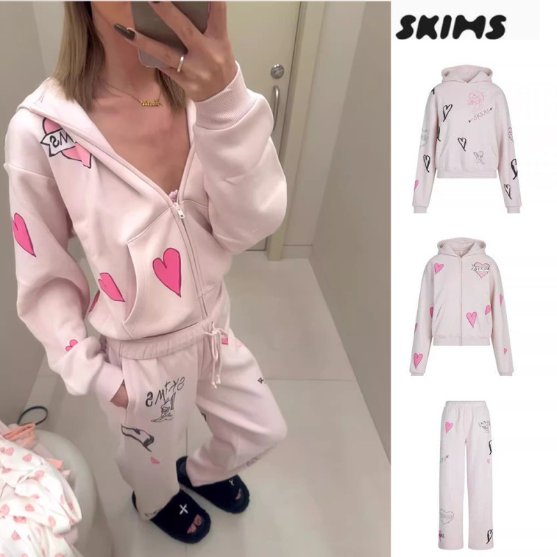 Kardashian Skims Valentine's Day Limited Edition Pullover Sweatshirt Zipper Hoodie Straight-Leg Pants Cotton Fleece Kardashian Skims Valentine's Day Limited Edition Pullover Sweatshirt Zipper Hoodie Straight-Leg Pants Cotton Fleece