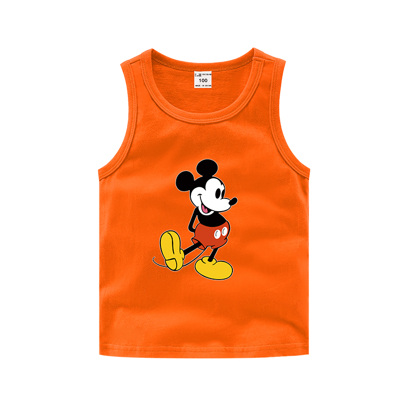 Mickey bé trai vest trẻ em bông cô gái mùa hè trẻ em mỏng mùa hè váy cậu bé không tay quần áo nhỏ.