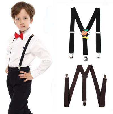 Unisex big children hold baby bag clips Primary and secondary school students stage costumes performance suspenders children's pants clip accessories tide