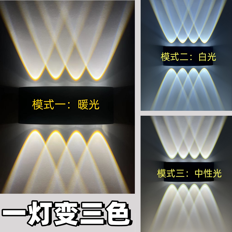 Three-Color Dimming Creative Led Round Living Room Bedroom Rgb Bedside Lamp Background Corridor Wall Ktv Colored Light