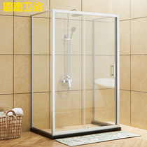 Bathroom integral shower room square three-sided glass custom one-wall bathroom partition bath room