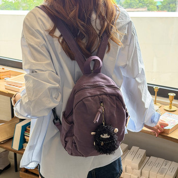 Women's niche nostalgic retro canvas small backpack