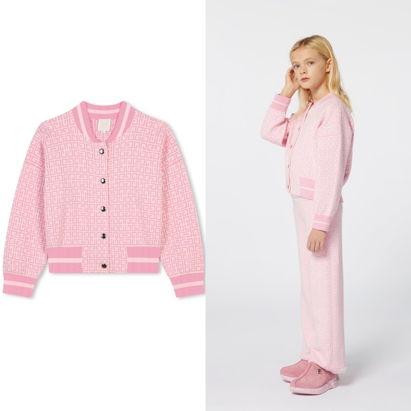 In Stock Givenchy 24 Fall/Winter Children's Girls' Pink Cotton Jacket Coat