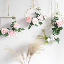 ins Nordic style wrought iron garland wall decoration creative wall Golden iron ring hanging decoration Home bed and breakfast wall hanging wall hanging soft decoration