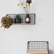 Special offer clearance Retro industrial style wrought iron wall hanging basket one-word board shelf Coffee shop restaurant decoration