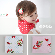 S115 Korean imported fashionable small square scarf for male and female babies cotton small bib triangular saliva towel for infants and young children
