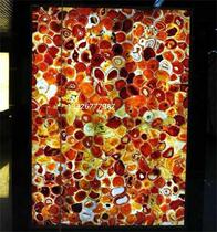 Imported natural red agate stone crystal particle board high-end hotel front bar background decorative light sheet