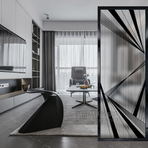 Art glass custom screen aisle partition living room double-sided frosted transparent painted new lines