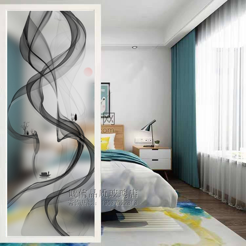 Art glass Screen aisle partition Living room Double face frosted light transmission painted steel High-end Modern Minimalist Fashion