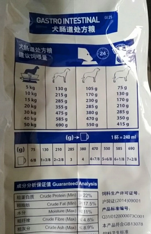 Xác thực chính hãng Pháp Hoàng gia GI25 theo toa chó thức ăn cho chó viêm dạ dày ruột bệnh thực phẩm theo toa 2kg - Chó Staples