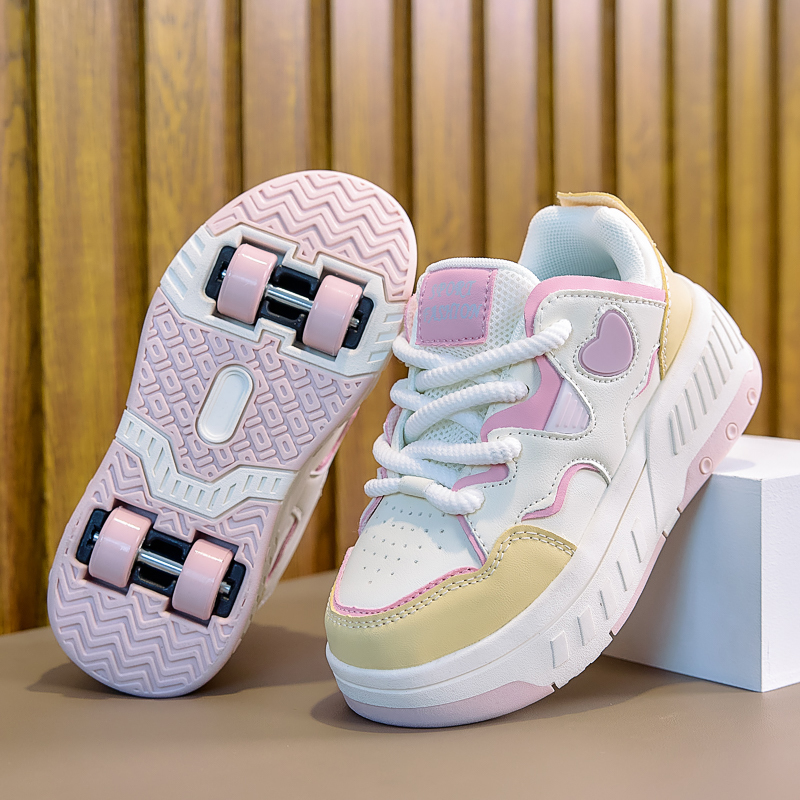 Girls' Internet-Famous Roller Shoes, Four-Wheel Transforming Dual-Use Roller Skates, Children's Sports Shoes, Eight-Wheel Double-Row Roller Skates for Boys Girls' Internet-Famous Roller Shoes, Four-Wheel Transforming Dual-Use Roller Skates, Children's Sports Shoes, Eight-Wheel Double-Row Roller Skates for Boys