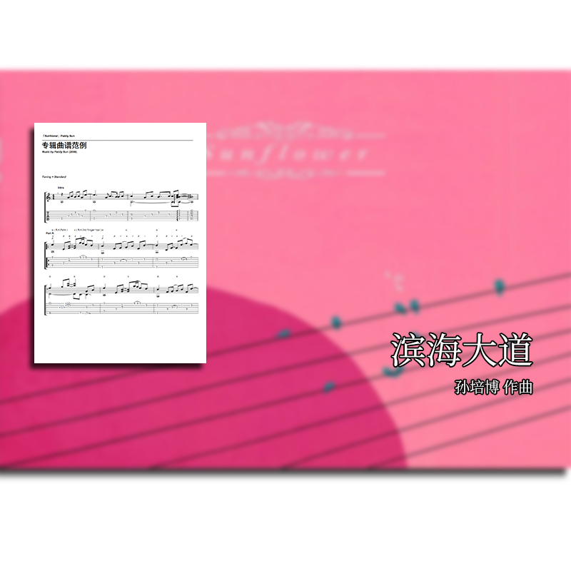 Sun Pei Bo Binhai Avenue original music score guitar score (9P)