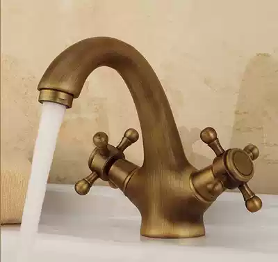 Copper antique faucet European retro basin faucet Table basin washbasin Hot and cold faucet